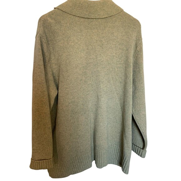 Eddie Bauer Woman's XXL Green Wool Blend Button Down Collared Sweater Cardigan - Picture 3 of 13